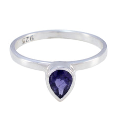 Iolite Solitaire Japanese Sterling Silver Blue Gemstones Delicate Heart Ring Jewellery
