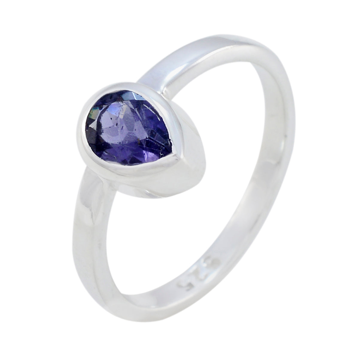 Bague cœur délicate en argent sterling avec solitaire iolite japonaise et pierres précieuses bleues Image secondaire du produit