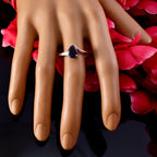 Iolite Solitaire American 925 Silver Blue Gems Whisper thin Love Ring Jewellery