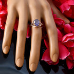 Iolite Solitaire Japanese 925 Sterling Silver Blue Gemstones Dainty wedding Ring Jewelry