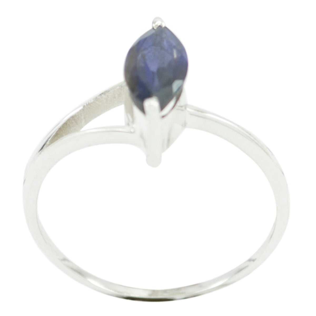 Iolite Solitaire Turkish 925 Sterling Silver Blue Gemstone Elegant  Modern Ring Jewelry