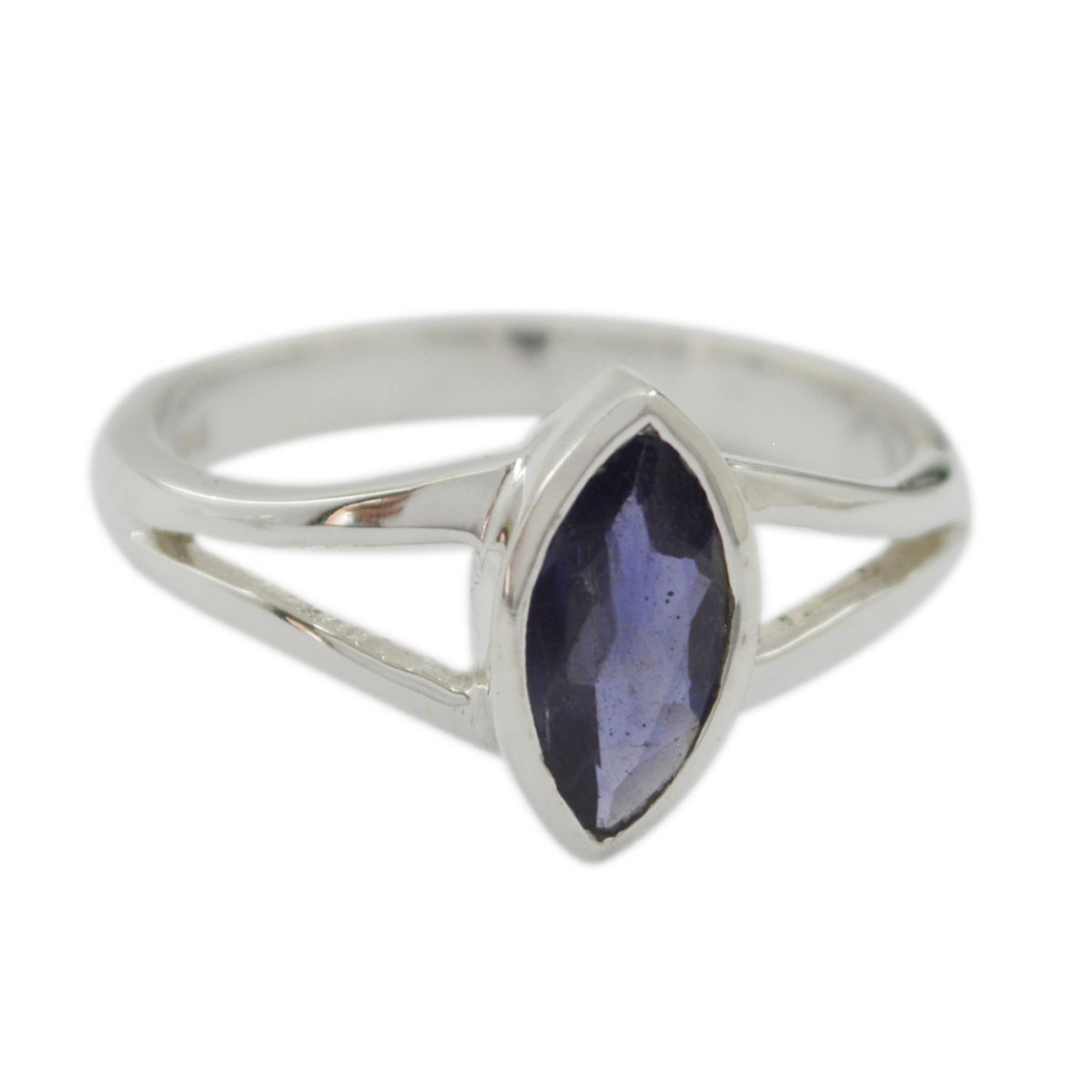 Iolite Solitaire Turkish 92.5 Silver Blue Gemstones Dainty Geometric Ring Jewellery