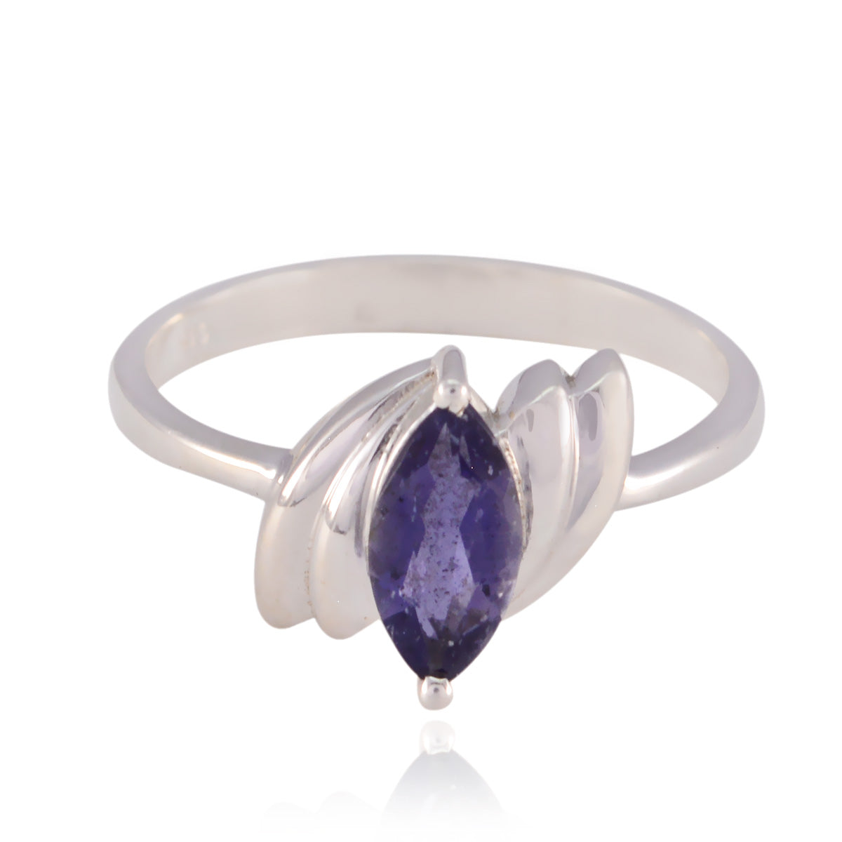 Iolite Solitaire African 92.5 Silver Blue Gems Tiny Contemporary Ring Jewellery