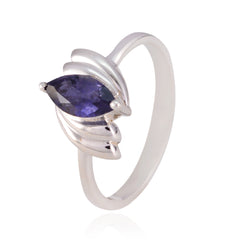 Iolite Solitaire African 92.5 Silver Blue Gems Tiny Contemporary Ring Jewellery
