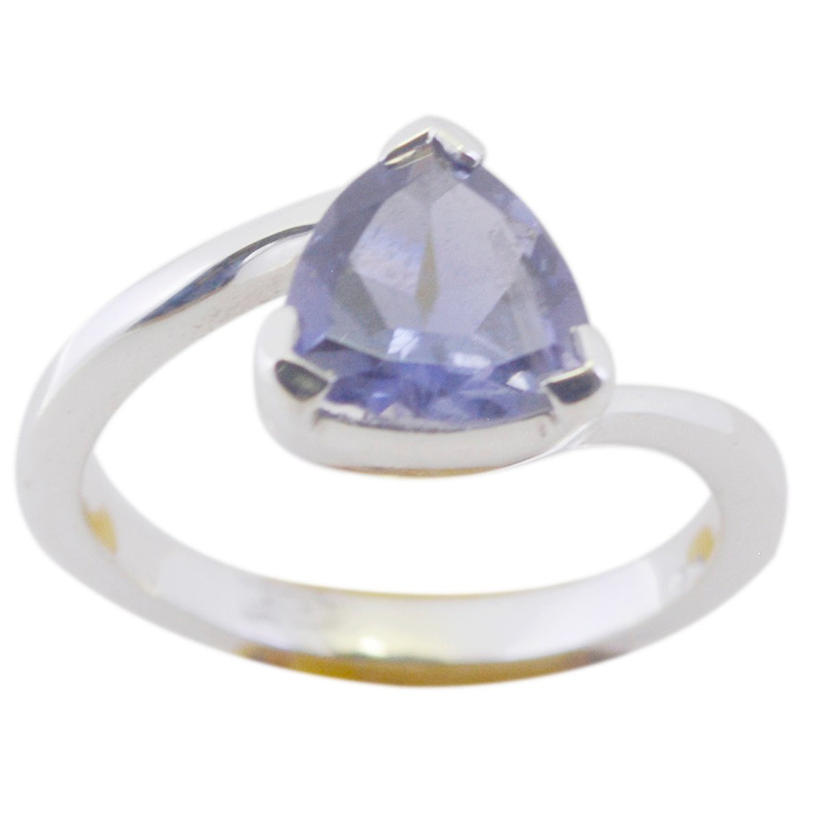 Iolite Solitaire Turkish 92.5 Silver Blue Gems Dainty Geometric Ring Jewelry