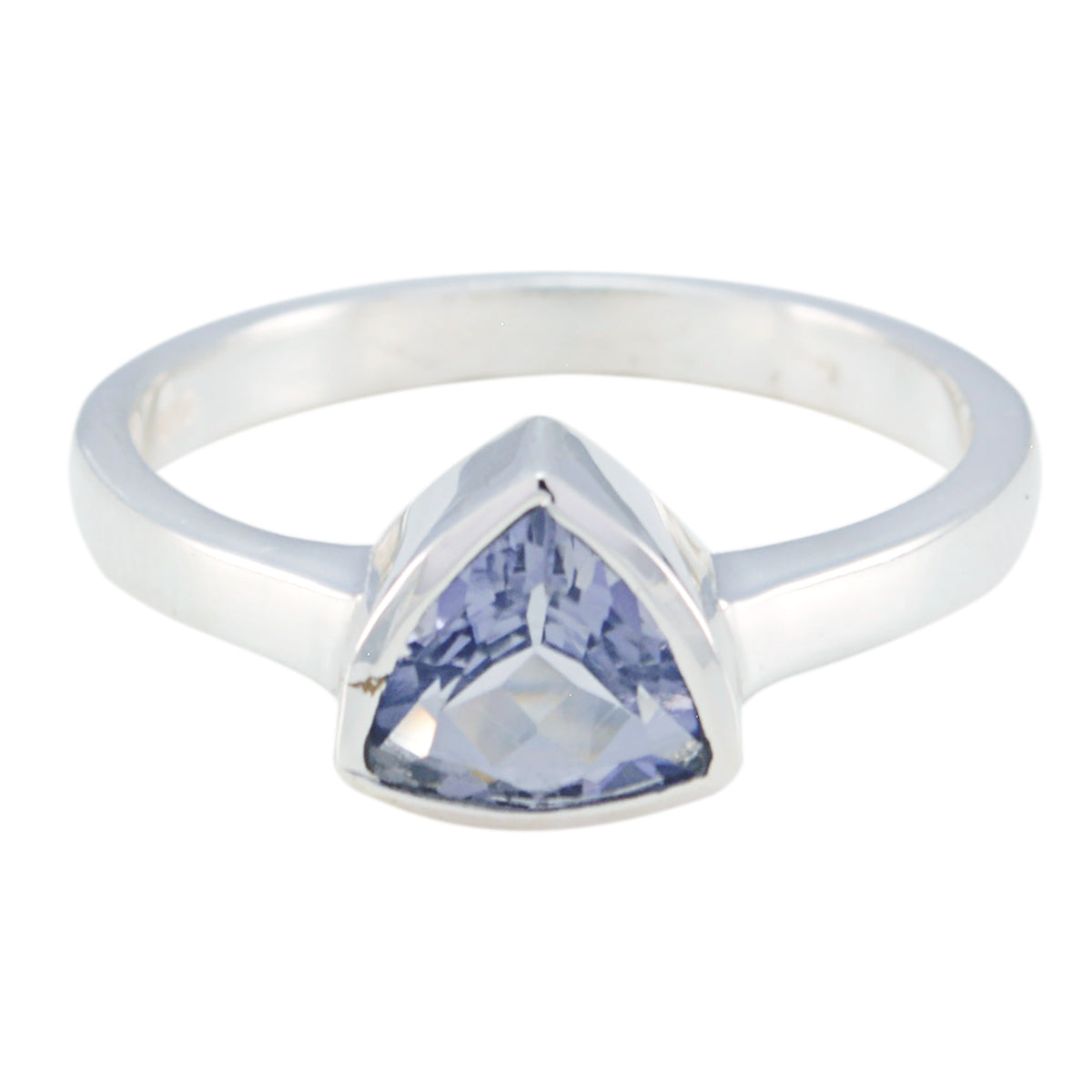 Iolite Solitaire Turkish Sterling Silver Blue Gems Dainty Geometric Ring Jewelry Immagine principale del prodotto