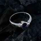 Iolite Solitaire Australian Sterling Silver Blue Gemstone Tiny Ethnic Ring Jewellery