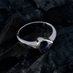 Iolite Solitaire Australian Sterling Silver Blue Gemstone Tiny Ethnic Ring Jewellery