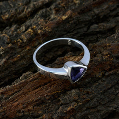 Iolite Solitaire Australian Sterling Silver Blue Gemstone Tiny Ethnic Ring Jewellery