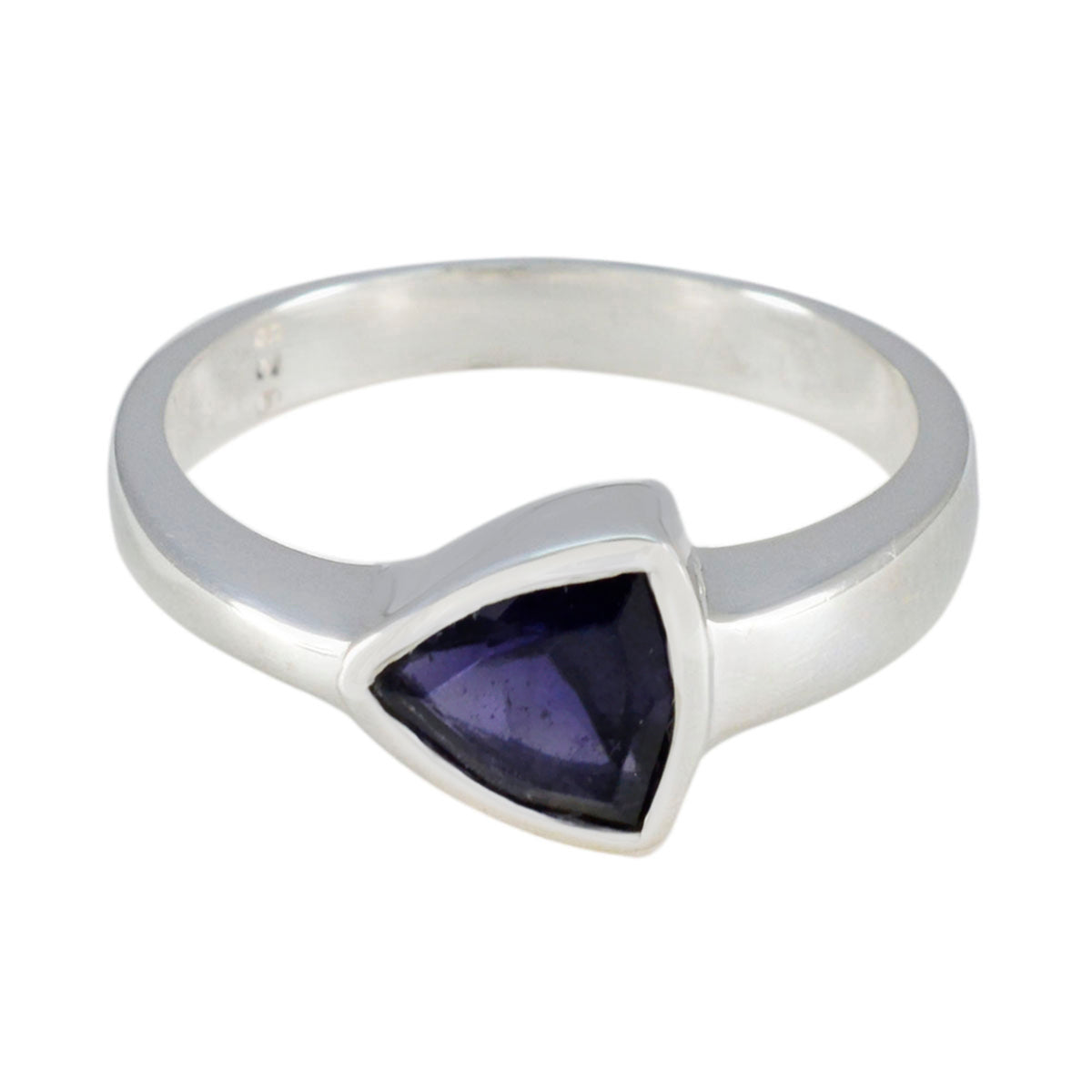 Iolite Solitaire Australian Sterling Silver Blue Gemstone Tiny Ethnic Ring Jewellery メイン画像