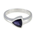 Iolite Solitaire Australian Sterling Silver Blue Gemstone Tiny Ethnic Ring Jewellery
