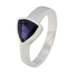 Iolite Solitaire Australian Sterling Silver Blue Gemstone Tiny Ethnic Ring Jewellery