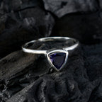 Iolite Solitaire Australian 925 Silver Blue Gemstone Elegant  Artisan Ring Jewellery