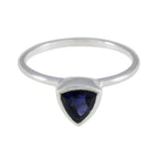 Iolite Solitaire Australian 925 Silver Blue Gemstone Elegant  Artisan Ring Jewellery
