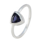 Iolite Solitaire Australian 925 Silver Blue Gemstone Elegant  Artisan Ring Jewellery