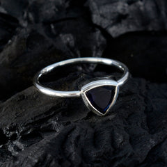 Iolite Solitaire Moroccan 925 Sterling Silver Blue Gems Delicate Geometric Ring Jewellery