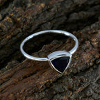 Iolite Solitaire Moroccan 925 Sterling Silver Blue Gems Delicate Geometric Ring Jewellery