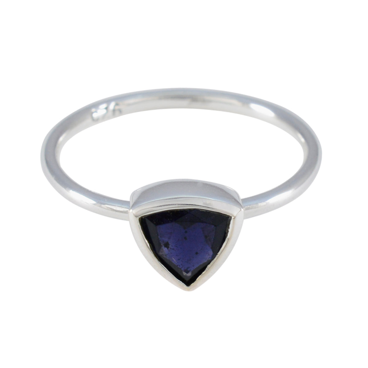 Iolite Solitaire Moroccan 925 Sterling Silver Blue Gems Delicate Geometric Ring Jewellery