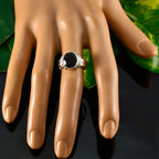 Iolite Solitaire African Silver Blue Gemstone Tiny Modern Ring Jewellery