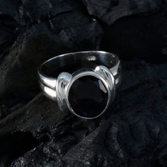 Iolite Solitaire African Silver Blue Gemstone Tiny Modern Ring Jewellery