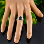 Iolite Solitaire German Silver Blue Gemstones Mid weight Feminine Ring Jewellery