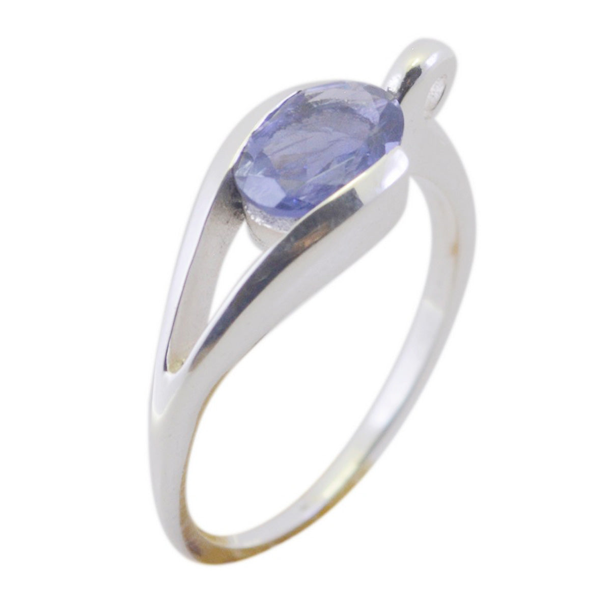 Iolite Solitaire Turkish 925 Silver Blue Gems Dainty Contemporary Ring Jewellery