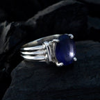 Iolite Solitaire Moroccan 925 Silver Blue Gemstones Tiny Trendy Ring Jewelry