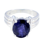 Iolite Solitaire Moroccan 925 Silver Blue Gemstones Tiny Trendy Ring Jewelry