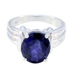Iolite Solitaire Moroccan 925 Silver Blue Gemstones Tiny Trendy Ring Jewelry