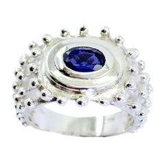 Iolith Solitär Indischer 925 Silber Blaue Edelsteine Essential Retro Ring Schmuck
