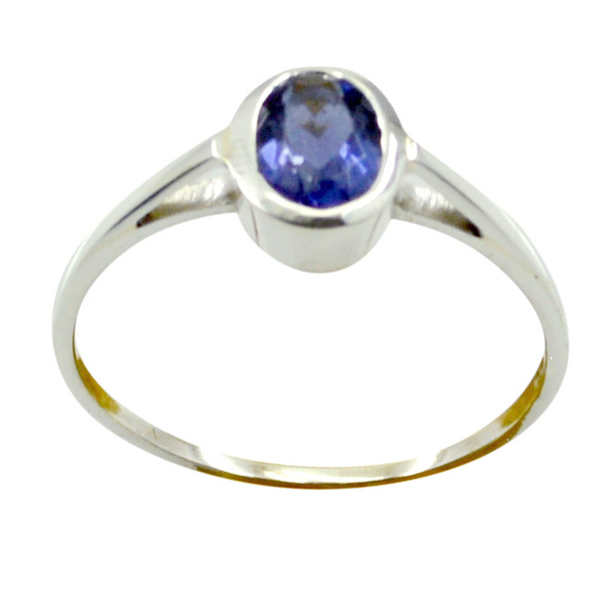 Iolith Solitär Koreanischer 92,5 Silber Blaue Edelsteine Zarter Romantischer Ring Schmuck Hauptbild