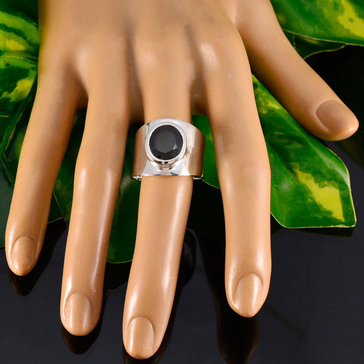 Iolite Solitaire Russian 92.5 Silver Blue Gems Versatile Armor Ring Jewellery