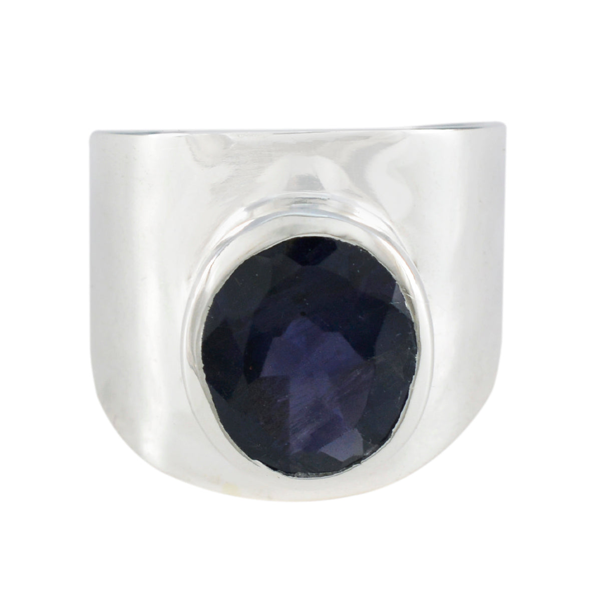 Iolite Solitaire Russian 92.5 Silver Blue Gems Versatile Armor Ring Jewellery Immagine principale del prodotto
