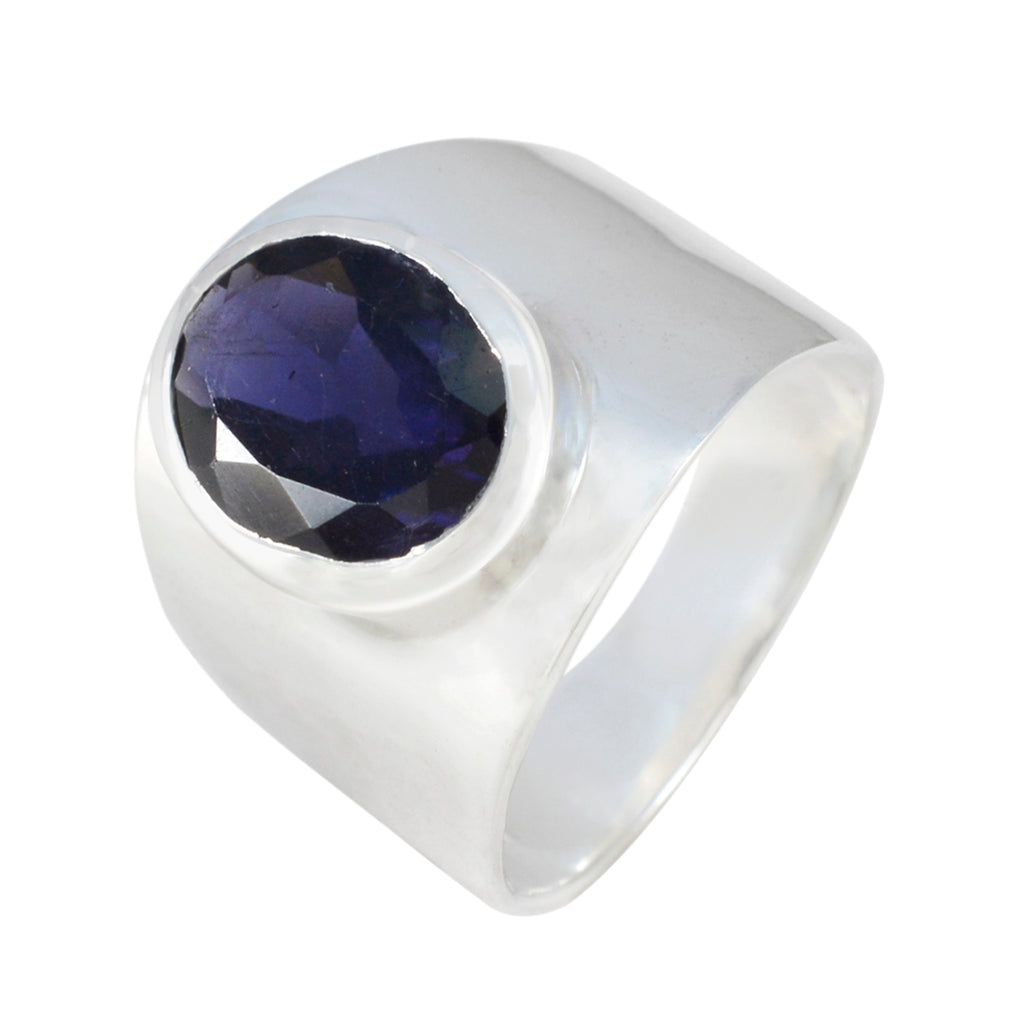 Iolite Solitaire Russian 92.5 Silver Blue Gems Versatile Armor Ring Jewellery