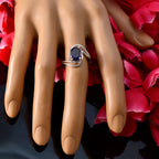 Iolite Solitaire Japanese Silver Blue Gemstone Delicate Sophisticated Ring Jewelry
