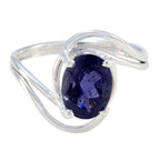 Iolite Solitaire Japanese Silver Blue Gemstone Delicate Sophisticated Ring Jewelry