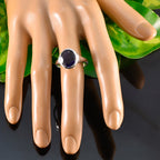 Iolite Solitaire African 925 Silver Blue Gemstone Slim Traditional Ring Jewelry