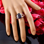 Iolite Solitaire Egyptian Silver Blue Gemstone Minimal Contemporary Ring Jewellery