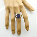 Iolite Solitaire Egyptian Silver Blue Gemstone Minimal Contemporary Ring Jewellery