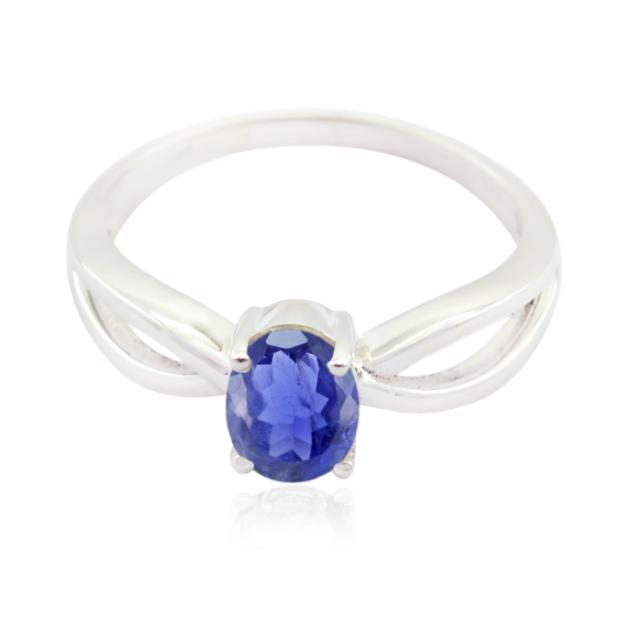 Iolite Solitaire Turkish 925 Silver Blue Gemstones Delicate Feminine Ring Jewellery