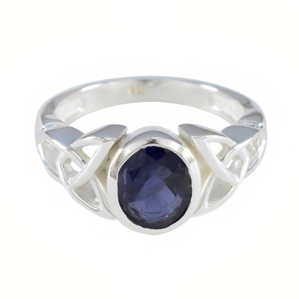 Iolite Solitaire German Silver Blue Gems Minimal Traditional Ring Jewelry