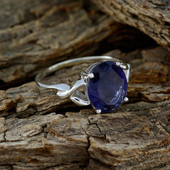 Iolite Solitaire Egyptian 925 Silver Blue Gemstone Featherlight Heritage Ring Jewellery