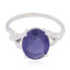 Iolite Solitaire Egyptian 925 Silver Blue Gemstone Featherlight Heritage Ring Jewellery