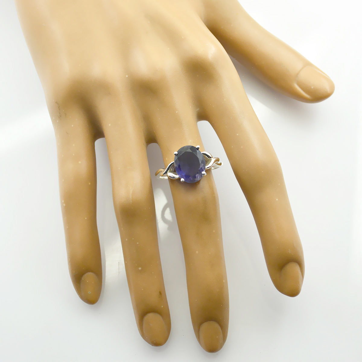 Iolite Solitaire Egyptian 925 Silver Blue Gemstone Featherlight Heritage Ring Jewellery
