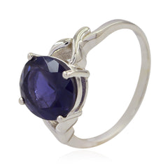 Iolite Solitaire Egyptian 925 Silver Blue Gemstone Featherlight Heritage Ring Jewellery