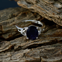 Iolite Solitaire American 92.5 Silver Blue Gems Whisper thin Claddagh Ring Jewelry