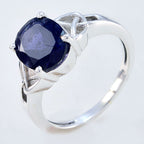 Iolite Solitaire American 92.5 Silver Blue Gems Whisper thin Claddagh Ring Jewelry