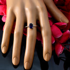 Iolite Solitaire Turkish 925 Sterling Silver Blue Gemstones Elegant  Romantic Ring Jewelry