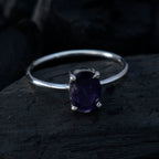 Iolite Solitaire Turkish 925 Sterling Silver Blue Gemstones Elegant  Romantic Ring Jewelry