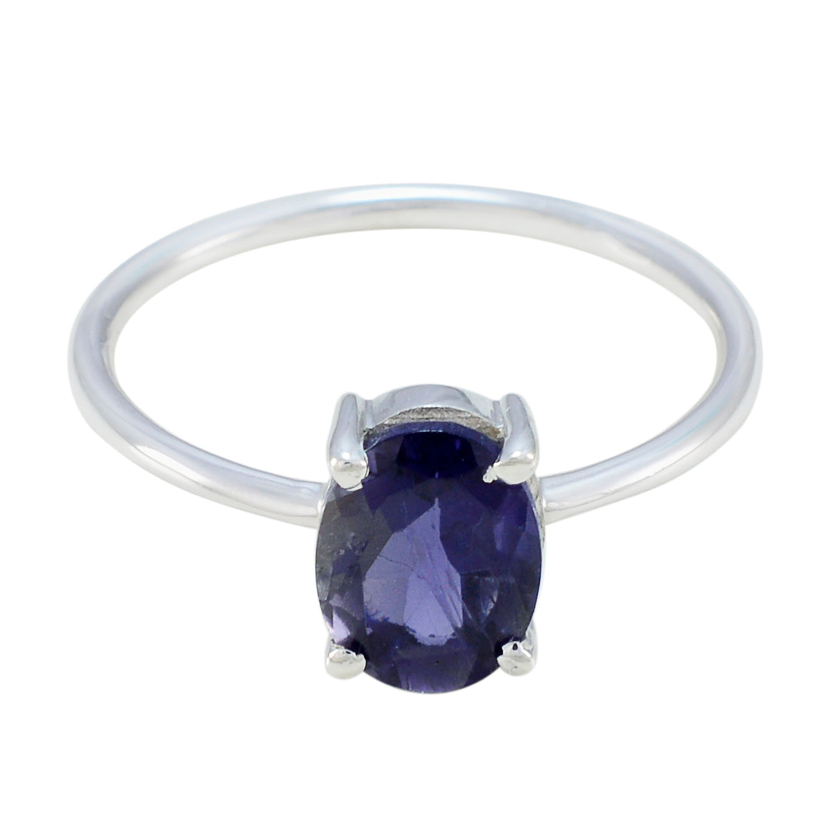Iolite Solitaire Turkish 925 Sterling Silver Blue Gemstones Elegant  Romantic Ring Jewelry